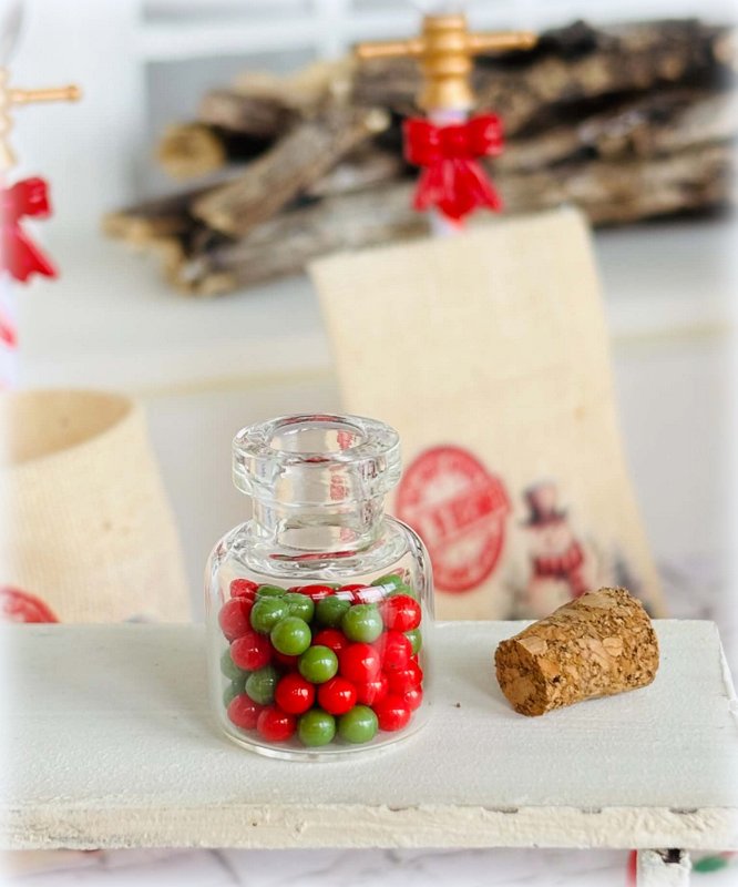 Dollhouse Christmas Jar of Sweets or beads