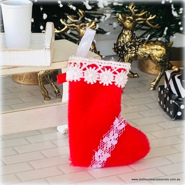 Plush Christmas Stocking - Red - Miniature