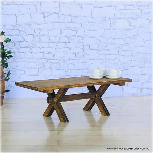 Dollhouse miniature modern furniture cross leg coffee table