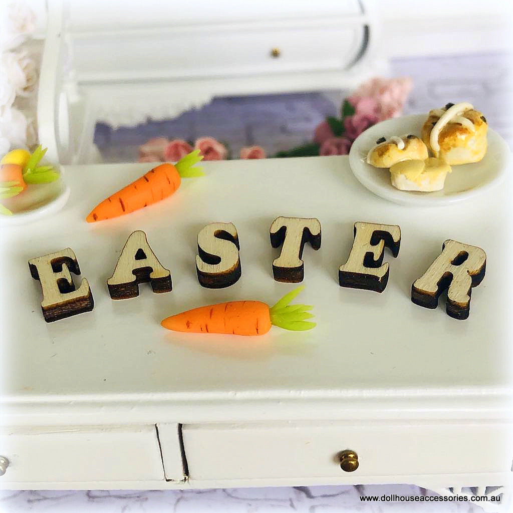 Easter Letters dollhouse miniature