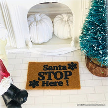 Santa Stop Here Doormat - Brown - Miniature