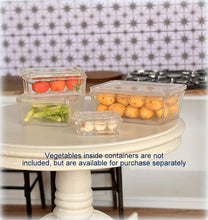 Dollhouse miniature clear stackable food containers