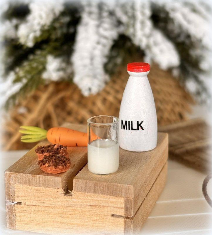 Dollhouse Christmas Santa Milk and cookies treat