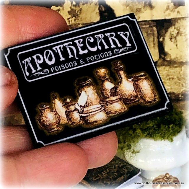 Dollhouse Apothecary sign miniature