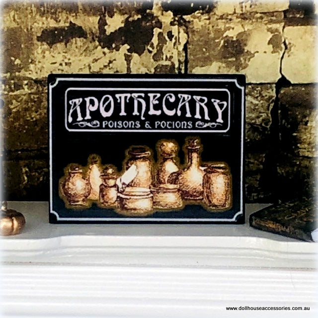 Dollhouse Apothecary sign miniature