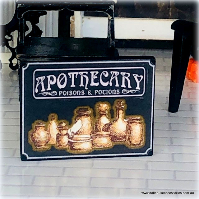 Dollhouse Apothecary sign miniature
