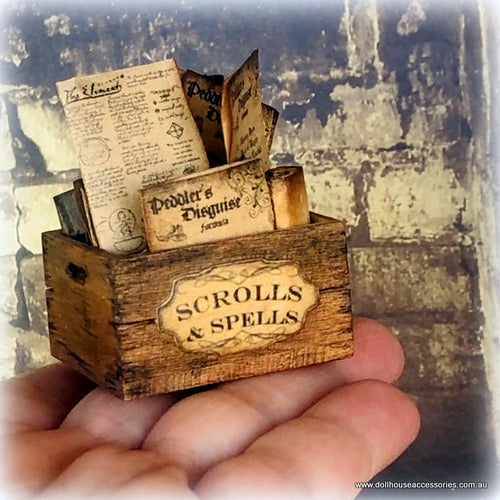 Dollhouse scrolls ancient spells apothecary supplies