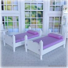 White Bunk Beds/2 Single Beds with ladder - Miniature