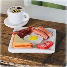 Dollhouse bacon and eggs breakfast miniature food accessory