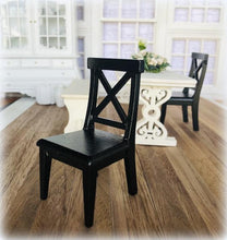 Dollhouse miniature black crossbuck crossed back chair