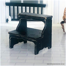 Dollhouse miniature black stool
