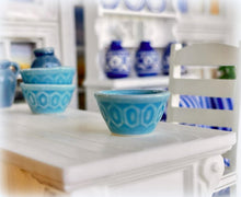 Dollhouse farmhouse baking bowl blue