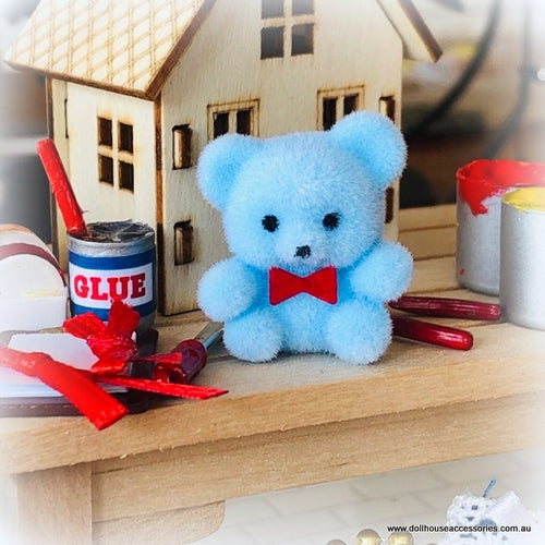 Dollhouse Christmas toys miniature blue bear