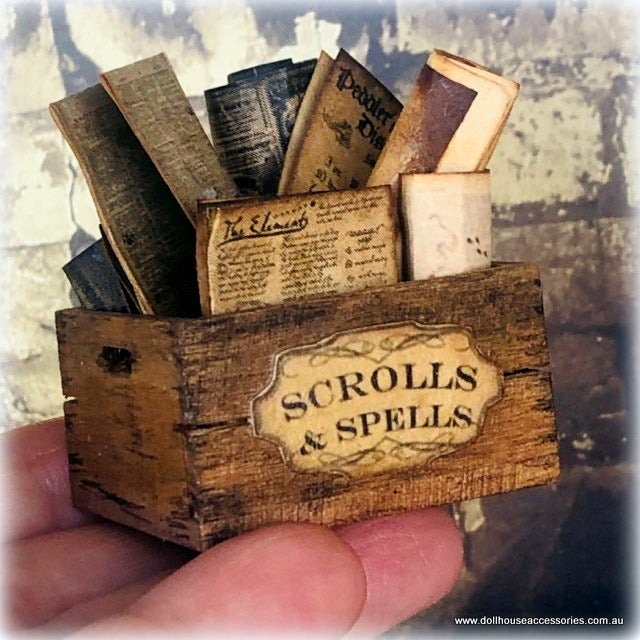 Dollhouse scrolls ancient spells apothecary supplies