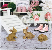 Dollhouse brown rabbit bunnies easter