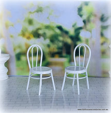White Cafe Chairs x 2 - Metal - Miniature