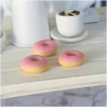 Iced Pink Donuts - set of 3 - Miniature