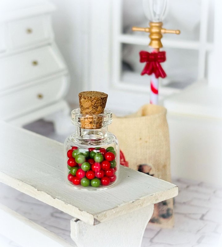Dollhouse Christmas Jar of Sweets or beads