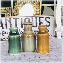 Dollhouse minaiture brown green apothecary vases