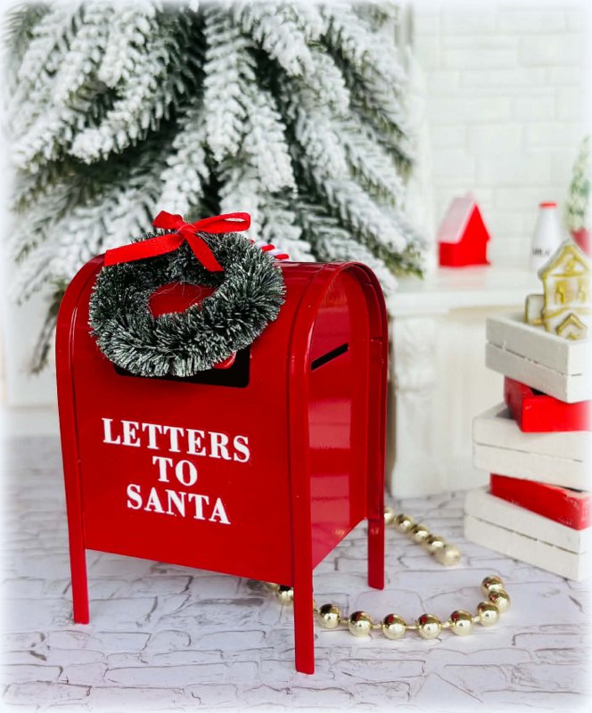 Dollhouse Christmas Letters to Santa mailbox