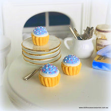 Blue Cupcakes with Coloured Sprinkles - Miniature