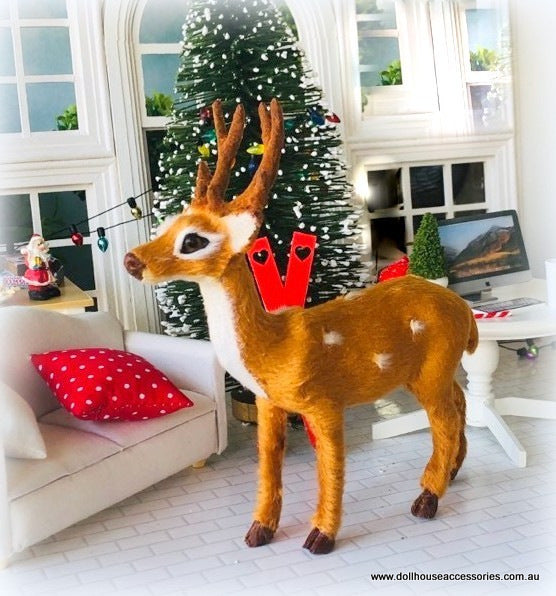 Reindeer Figure - Soft Fur - 15 cm high