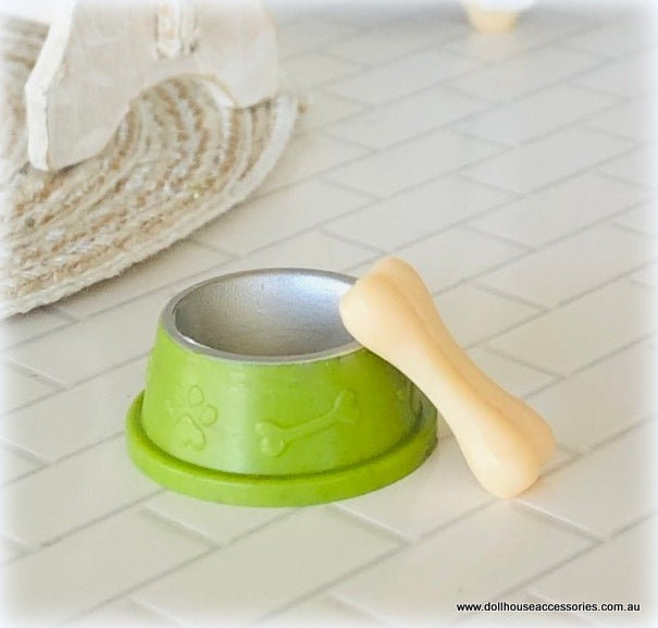 Dog Food Bowl with Bones - Miniature
