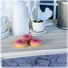 Iced Pink Donuts - set of 3 - Miniature