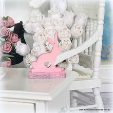 Dollhouse pink easter bunny decor