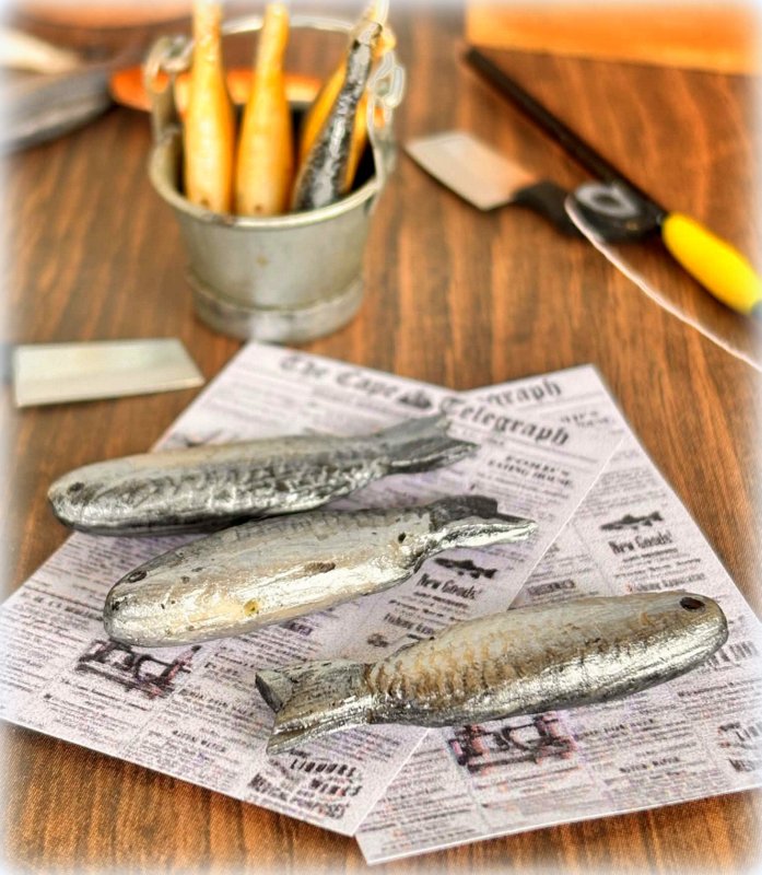 Dollhouse fish mackerel sea bass sardine fresh fish market