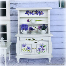 Dollhouse floral purple cabinet bookcase country
