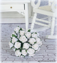 Dollhouse flowers florist bouquet white roses