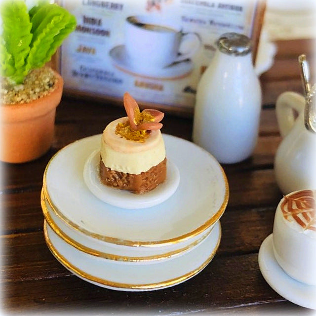 Dollhouse caramel vanilla cheesecake dessert