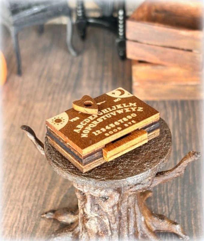 Dollhouse miniature seance fortune teller ouija board halloween