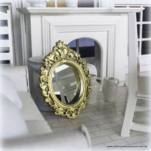 Mirror - Ornate Pale Gold Resin - Miniature