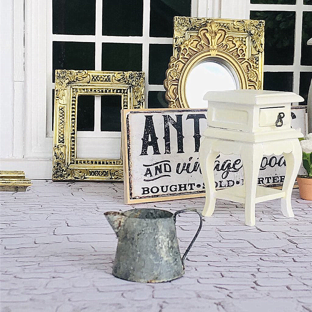 Vintage Style Galvanised Watering Can - Miniature