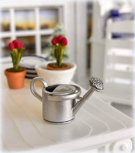 Dollhouse Silver watering can