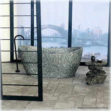 Modern Granite-Look Bath with Freestanding Tap - Miniature