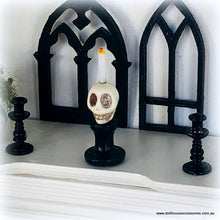 Dollhouse Halloween skull candle