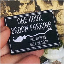 Dollhouse Halloween Broom parking sign