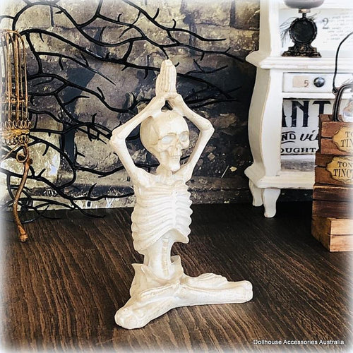 Yoga Skeleton - Hands Above Head - 10 cm high - Miniature