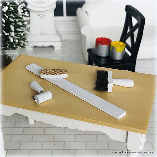 Dollhouse miniature home decorating tool set paint