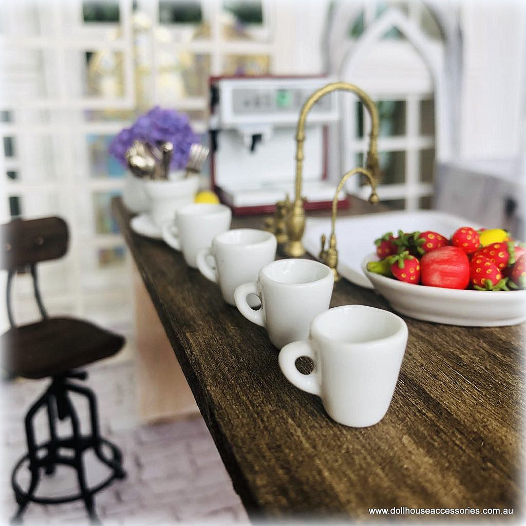 Dollhouse modern white mugs