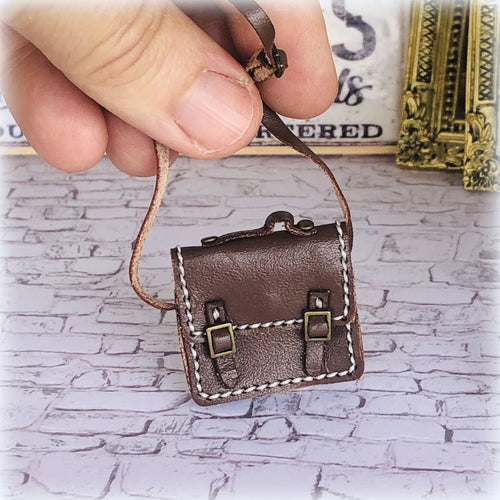 Dollhouse brown faux leather handbag messenger office girl