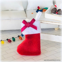 Plush Christmas Stocking - Maroon - Miniature