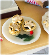 Christmas Mince Pies on Plate - Miniature