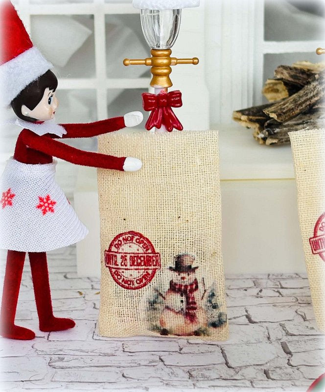 Dollhouse Elf Christmas Eve sack Don't open until the 25th