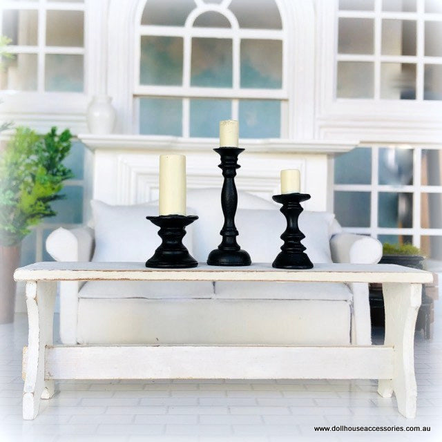 Dollhouse modern Candleholders 3 sizes black