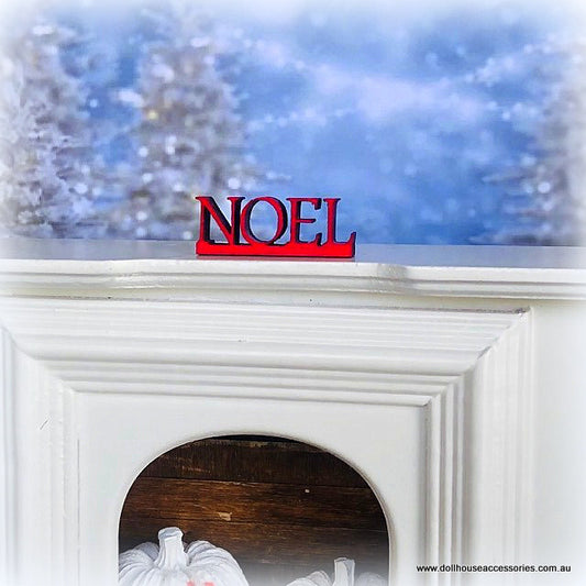 Dollhouse Noel wooden word miniature