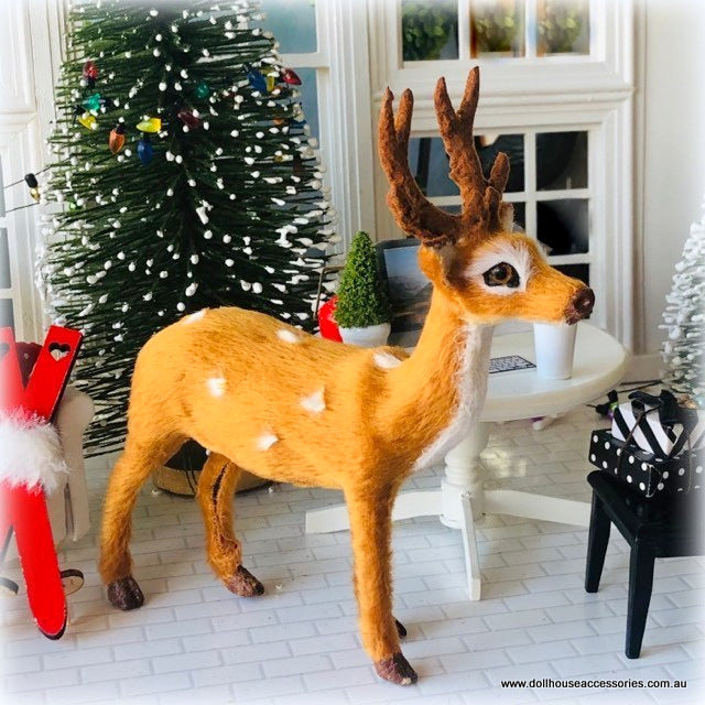 Reindeer Figure - Soft Fur - 15 cm high